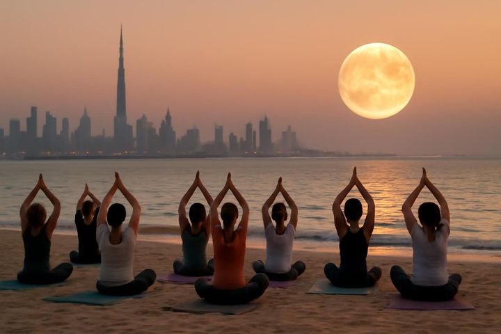 FULL MOON BEACH YOGA SESSION IN DUBAI