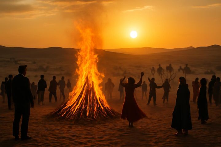 جشن چهارشنبه سورى در صحرا دبى 🔥🔥🔥
